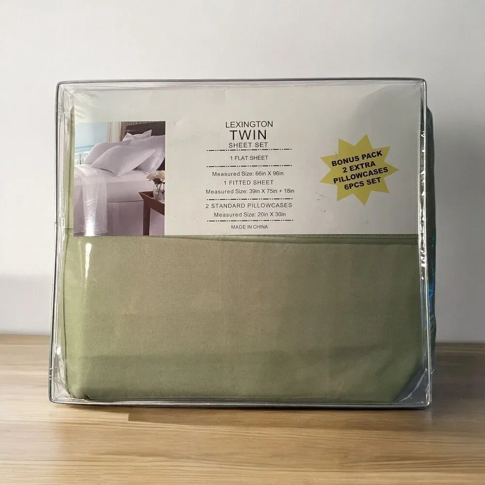 Lexington 2200 Diamond Collection Lime Green Microfiber Twin Sheet Set